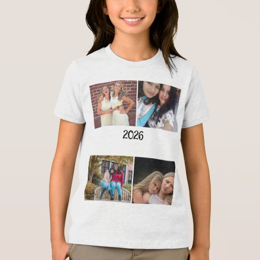 CUSTOM 2026 4 PHOTO COLLAGE Tri-Blend SHIRT (Voorkant)