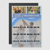 Custom 2026 Photo Family Name Calendar Magnetic (Voorkant / Achterkant)