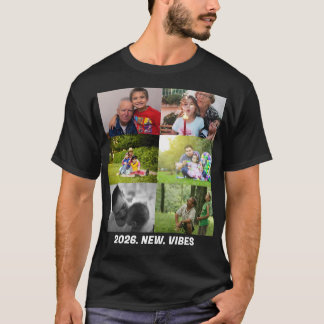 Custom 2026 vibes 6 photo collage  t-shirt