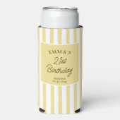 Custom 21st Birthday Cute Yellow Striped Party (Seltzer Voorkant)