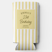 Custom 21st Birthday Cute Yellow Striped Party (Achterkant)