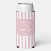 Custom 21st Birthday Preppy Pink Striped Party (Seltzer Voorkant)