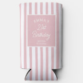 Custom 21st Birthday Preppy Pink Striped Party (Voorkant)