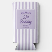 Custom 21st Birthday Preppy Purple Striped Party (Achterkant)