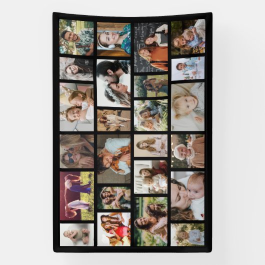 Custom 24 Photo Collage Party Spandoek (Verticaal)