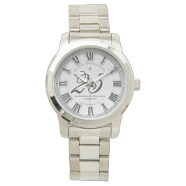 Custom 25 jaar zilveren bruiloft Jubileum Horloge