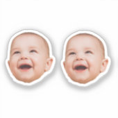 Custom 2 Face Stickers Personalized Face Photo (Recto)