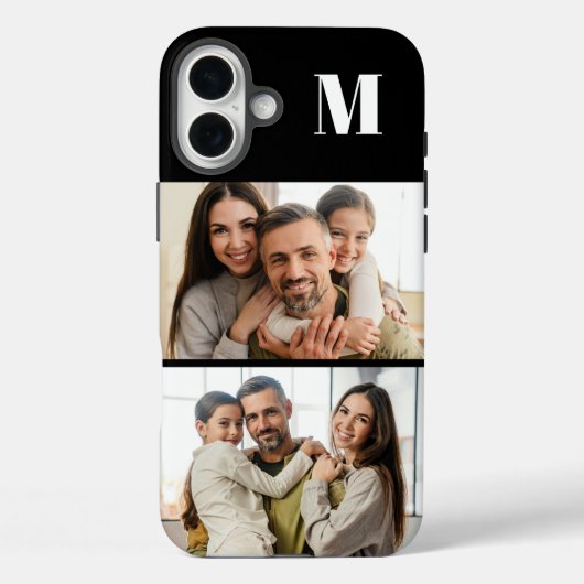 Custom 2 Family Photo & Monogrammed Case-Mate iPhone Case (Achterkant)