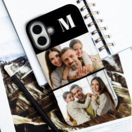 Custom 2 Family Photo & Monogrammed iPhone 16 Plus Hoesje