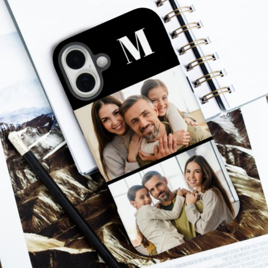 Custom 2 Family Photo & Monogrammed Case-Mate iPhone Case