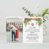 Custom 2 foto hond bruiloft kaart (Staand voorkant)