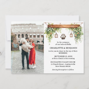 Custom 2 foto hond bruiloft kaart