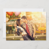 Custom 2 foto wit penseel Save the Date Kaart (Achterkant)