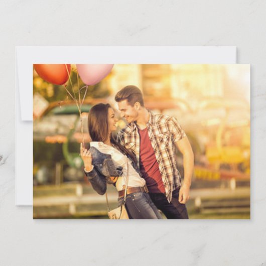 Custom 2 foto wit penseel Save the Date Kaart (Achterkant)