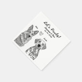 Custom 2 Pet getrokken gepersonaliseerde bruiloft Servet (Hoek)