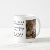 Custom 2 Photo Crazy Kitty Lady Cute Coffee Mug (Devant droit)