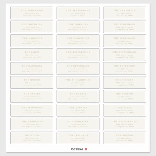 Custom 30 x Individual Editable Address Stickers (Vel)