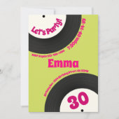 Custom 30th Birthday Colourful Retro Fun Record Kaart (Voorkant)