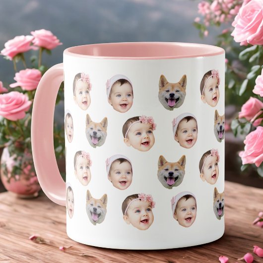 Custom 3 Baby Face Coffee Mug Mok