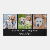 Custom 3 foto hond moeder gepersonaliseerde huisdi bureaumat (Voorkant)