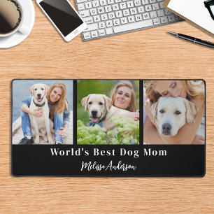 Custom 3 foto hond moeder gepersonaliseerde huisdi bureaumat