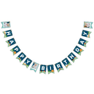 Custom 3 Photo Camp Out Party Vlaggetjes