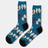 Custom 3 Photo Collage Best Dad Ever  Sokken (Links)