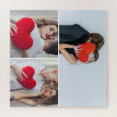 Custom 3 Photo Puzzle Lovers Valentine’s Day Gift (Horizontal)