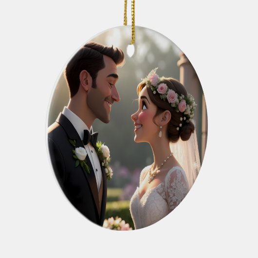 Custom 3D Cartoon Portrait from Photo Keramisch Ornament (Rechts)