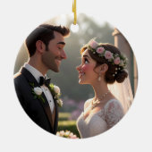 Custom 3D Cartoon Portrait from Photo Keramisch Ornament (Achterkant)