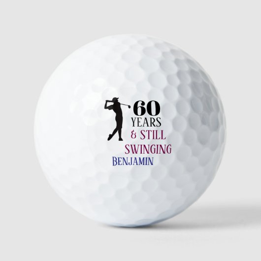 Custom 40th 50th 60th 70th 80th Birthday Favors Golfballen (Voorkant)