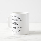 Custom 40th Birthday Mug - Aged to Perfection - Pe (Devant gauche)