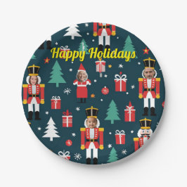 custom 4 face photo Christmas nutcracker Papieren Bordje