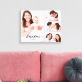 Custom 4 Family Photos Collage Rectangle Frame Canvas Afdruk (Insitu (Woonkamer))