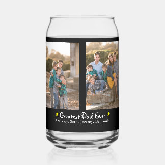 Custom 4 foto grootste vader ooit vader's blikvorm glas