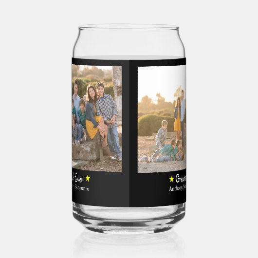 Custom 4 foto grootste vader ooit vader's blikvorm glas (Links)
