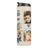 Custom 4 foto kleinkinderen bloemengroen thermosbeker (Geroteerd rechts)