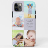 Custom 4 Foto Moeder Leven is het Beste Leven Lila Case-Mate iPhone Hoesje (Achterkant)