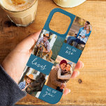 Custom 4 Photo All of Me Loves All You Blue<br><div class="desc">Boîtier téléphonique personnalisé pour iphone 13 pro max (et beaucoup d'autres modèles). Le coque dispose d'un collage photo personnalisé avec 4 de vos photos préférées et le libellé "All of Me Loves All of You". Le modèle photo est configuré pour vous permettre d'ajouter vos photos, qui sont affichées sous forme...</div>