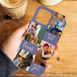 Custom 4 Photo All of Me Loves All You Purple<br><div class="desc">Boîtier téléphonique personnalisé pour iphone 13 pro max (et beaucoup d'autres modèles). Le coque dispose d'un collage photo personnalisé avec 4 de vos photos préférées et le libellé "All of Me Loves All of You". Le modèle photo est configuré pour vous permettre d'ajouter vos photos, qui sont affichées sous forme...</div>