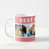 Custom 4 Photo Best Mom Ever Pink Coffee Mug (Gauche)