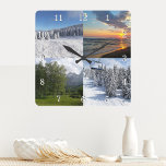 Custom 4 Photo Collage Personalized<br><div class="desc">Téléchargez vos photos, et créez facilement votre horloge murale de collage photo personnalisée. Vous pouvez TRANSFÉRER ce DESIGN sur d'autres produits Zazzle et l'ajuster à la plupart des articles Zazzle. Les conceptions Studio standard sont faites dans des graphiques vectoriels haute résolution pour une impression professionnelle. Merci pour le choix de...</div>