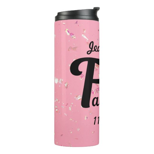 Custom 50 en Fabulous Happy Fiftieth Verjaardag Thermosbeker (Gedraaid links)