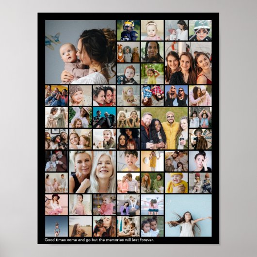 Custom 50 Picture Photo Collage Memory Display Poster (Voorkant)