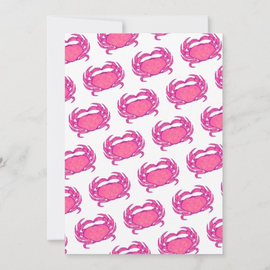 Custom 50th Birthday Bold Pink Crab Seafood Pun Kaart (Achterkant)