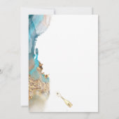 Custom 50th W Jubileum Blauwgroen en Goud Abstract Kaart (Achterkant)