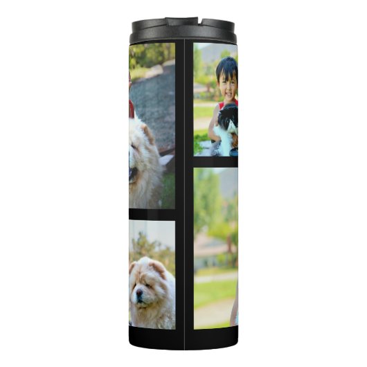 Custom 5 Photo Keepslag Collage Thermosbeker (Achterkant)
