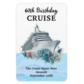 Custom 60th Birthday Cruise Cabin Door Magneet (Verticaal)