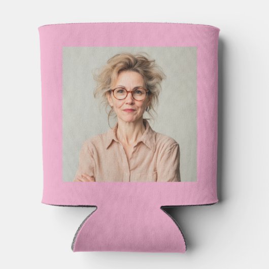 Custom 60th Birthday Pink Gold With Photo Blikjeskoeler (Achterkant)