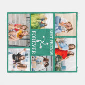 Custom 6 Photo Vertical BFF Gift for Her Text Fleece Deken (Voorkant (Horizontaal))